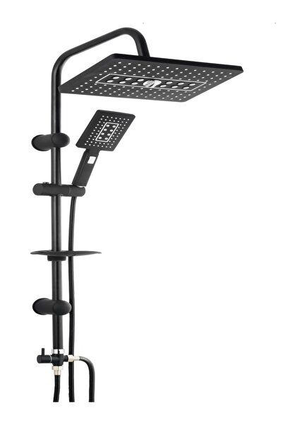 ARMİLLA ARMATÜR Full Siyah Lüx Robot Duş Seti Tepe Yağmurlama Duş Seti