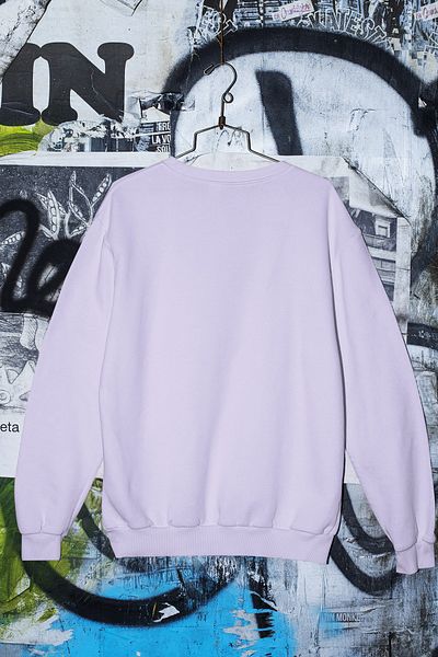 SUNFREE Hanorac oversize cu imprimeu fluture liliac