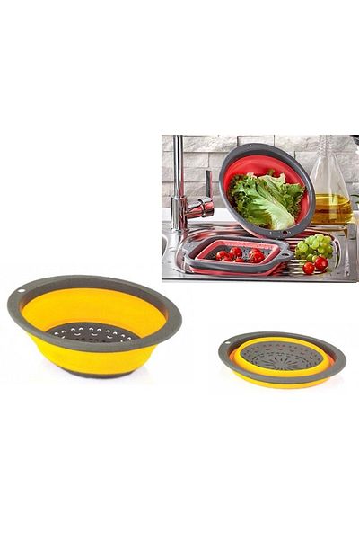 Kenpool Hangable Foldable Round Fruit Vegetable Strainer Basket Assortment