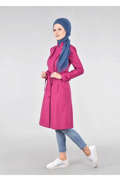 TRENDTESETTÜR Trench pentru femei Fuchsia (K.FUŞYA) T 1771 Beryl Hijab