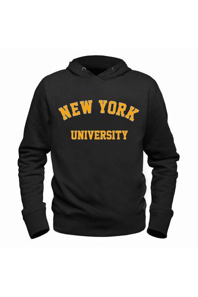 Alfa Tshirt New York University Black Sweatshirt with Gold Lettering