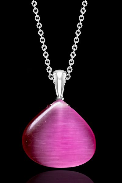 Tesbih Atölyesi Certified Real Pink Agate Stone Necklace - 1st quality