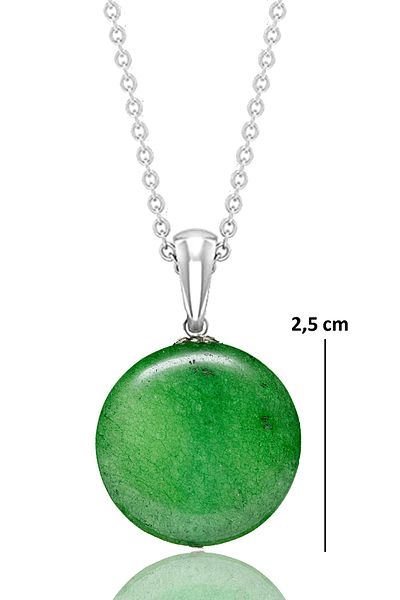 Tesbih Atölyesi Certified Real Green Agate Stone Necklace - 1st quality