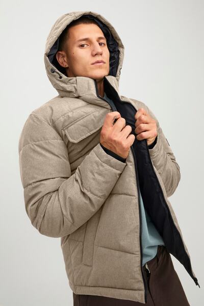 Jack & Jones Ανδρικό μπουφάν Jjbrady με κουκούλα 63412212233 Μπεζ