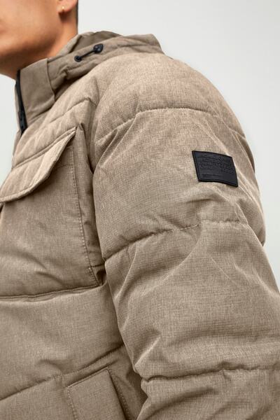 Jack & Jones Ανδρικό μπουφάν Jjbrady με κουκούλα 63412212233 Μπεζ