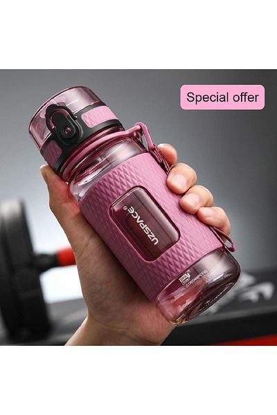 Uzspace Ff 400ml Children's Tritan Water Bottle Silicone Protected Non-Slip Body