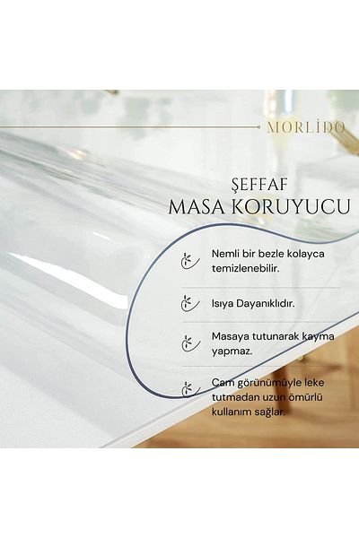 MORLİDO Protector transparent pentru fata de masa groasa Toate marimile 1,4 mm