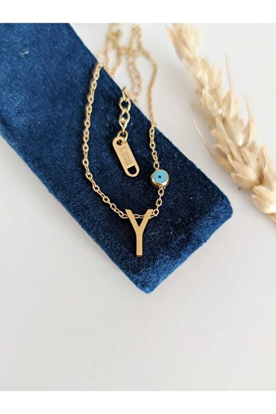SU PERİSİ TAKI BİJUTERİ قلادة من الفولاذ الذهبي بدون تشويه على شكل حرف Y