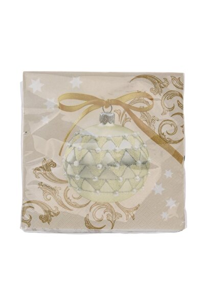 Via Gardenia مناديل ورقية بتصميم ذهبي للعام الجديد أصفر 33*33 سم 20 قطعة