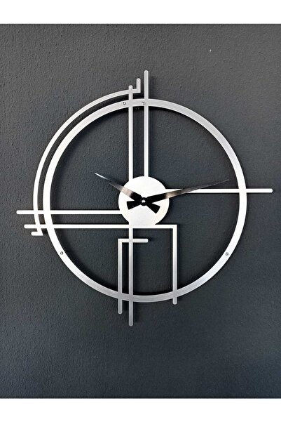 Gowpenart Querencia Metal Gümüş - Silver Duvar Saati 1,5 Mm Kalınlık 50x50 Cm