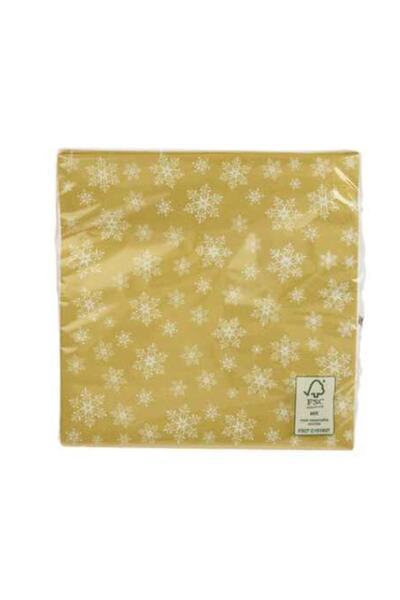 Via Gardenia منديل ورقي على شكل ندفة الثلج أصفر 33*33 سم 20 قطعة