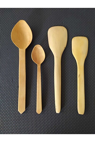 ncy Natural Handmade Boxwood Spoon Spatula Set Set of 4