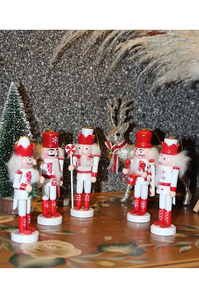 Lora Wedding 12cm Christmas Themed Wooden Tin Soldier with 5 Different Figures Handmade! Imported product! Limited edition!