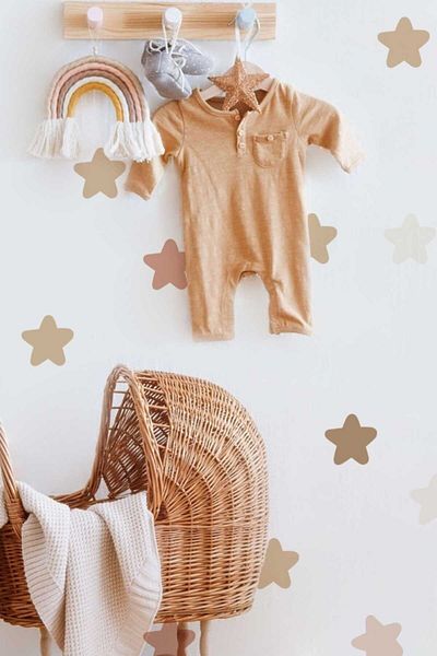 Piksel Grafik Autocolant de perete pentru camera copiilor Boho Stars