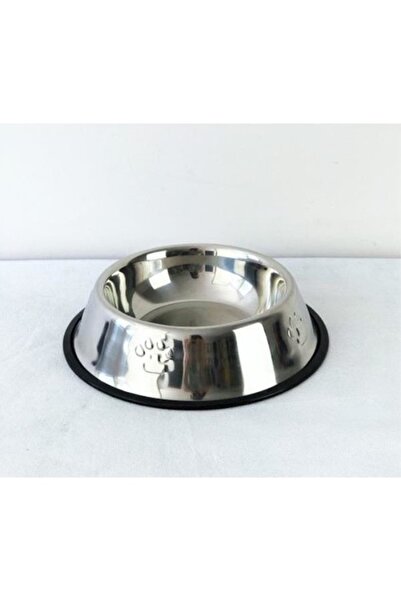 GuvenliPazar 2 Adet Metal Kedi Köpek Mama Ve Su Kabı Büyük Boy 15 Cm