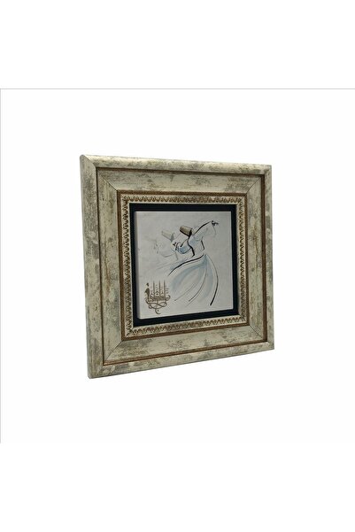 BAKSEPETE Whirling Dervish Printed Natural Stone Painting 20Cmx20Cm Krt-072
