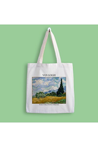 designedfy Van Gogh Pšenično polje 2 Štampano Tkanina Torba