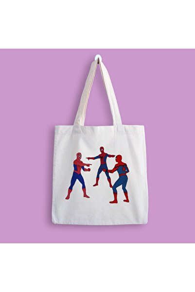 designedfy Spiderman Baskılı Bez Çanta