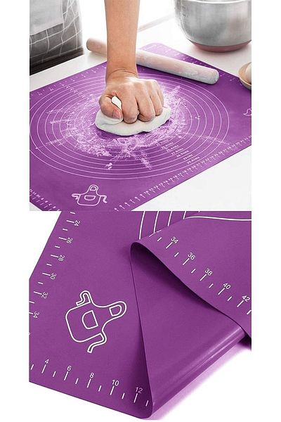 Trouvaille Purple Silicone Dough Rolling Mat Large Size 50x40