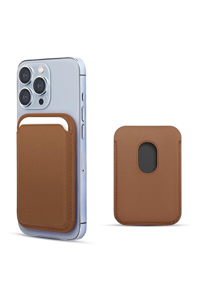Microsonic Apple Iphone 14 Pro Leather Wallet Magsafe Kahverengi