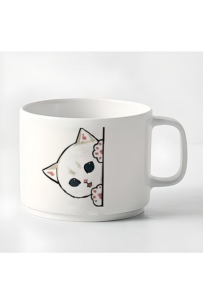 GünayStore Double Turkish Coffee Cup & Espresso Naughty Cat 180 Ml