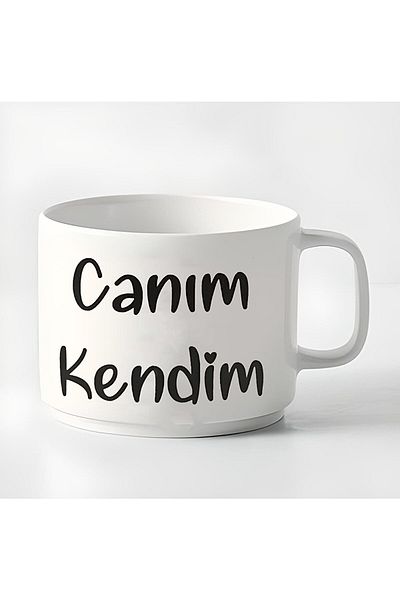 GünayStore Double Turkish Coffee Cup & Espresso Canım Kendim 180 Ml