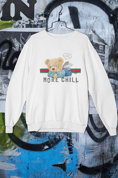 SUNFREE Φούτερ Unisex Less Teddy με στάμπα Oversize