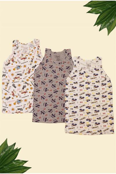 AnneBebe 256 Tutku 3-Piece Elastane Printed Undershirt Standard