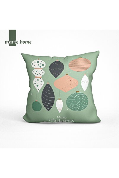 Marte Home غطاء وسادة رمي مزخرف مطبوع بنمط جانب واحد لرأس السنة وعيد الميلاد