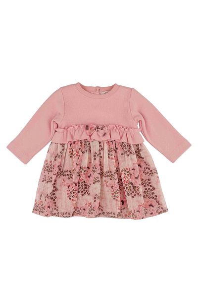 best kids Baby Girl Powder Printed Tulle Detailed Dress