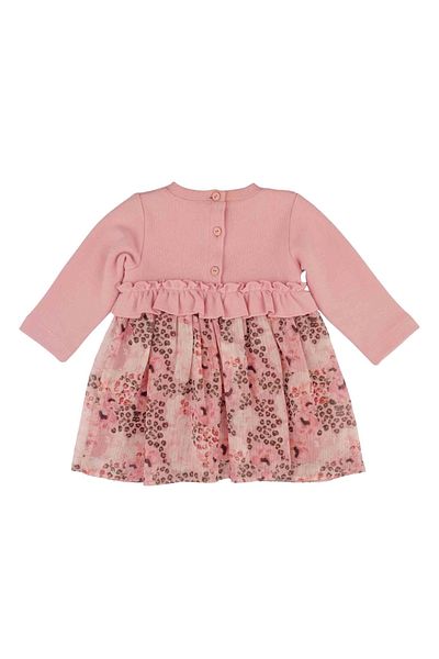 best kids Baby Girl Powder Printed Tulle Detailed Dress