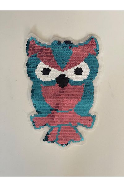 Gönülden Tasarım 22x10 Cm Paiete Paiete Bicolor Bufniță Aplicație Patch Crestă