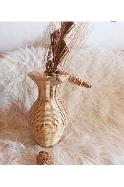 Gudelidekorr Gudelidekor Hasır Bambu Rattan Vazo