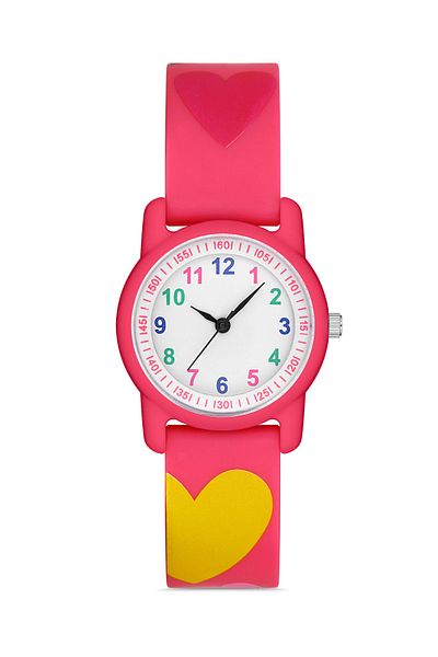 Newera Watch ساعة يد للأطفال باللون الوردي من البلاستيك Nwcs041109