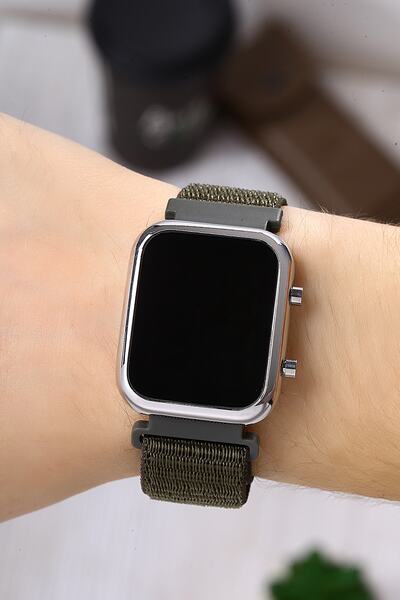 Newera Watch Cırt Cırtlı Kordon Unisex Dijital Tuşlu Yeşil Kol Saati Nwds041103