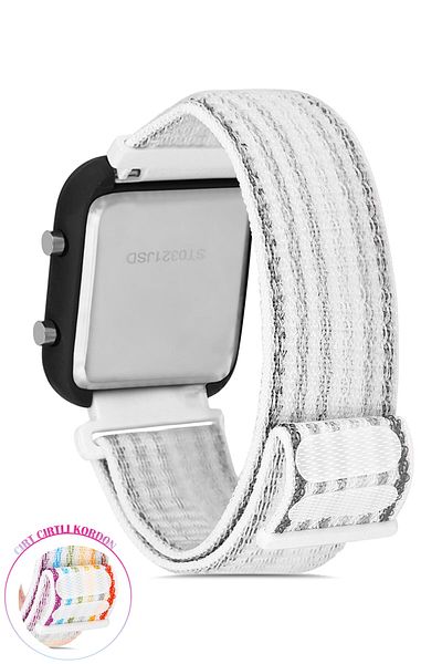 Newera Watch Velcro Cord Unisex Black Wristwatch with Digital Buttons Nwds041102