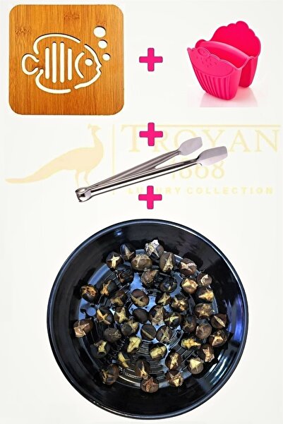 TROYA 31,5 cm Büyük Boy Pratik Közleme Tavası Közmatik Süper 4'lü Set