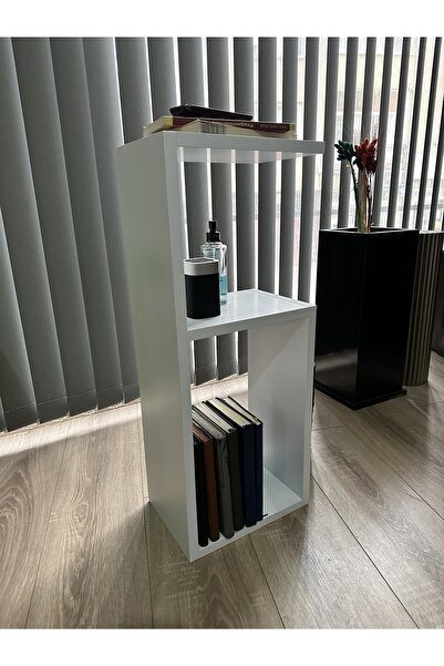 yavuzconcept Beyaz Mini Kitaplık Yan Sehpa