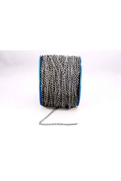 yfhobi 1 Metre - 0.80 Mm Kıvrık Zincir, Kolye Zinciri, Takı Zinciri, Siyah Ni...