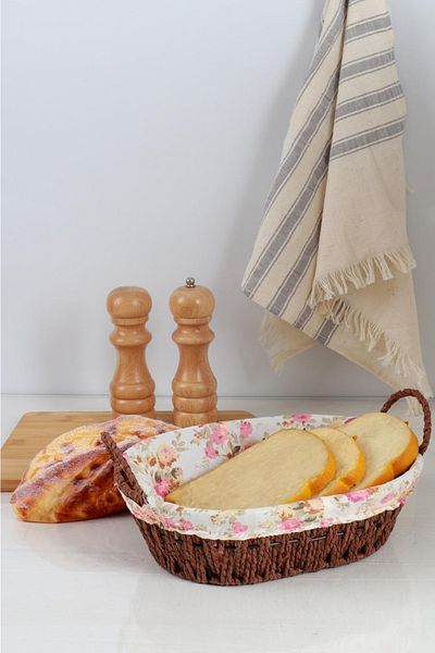 HOMENIVA Floral Oval Bread Basket – Fruit Basket