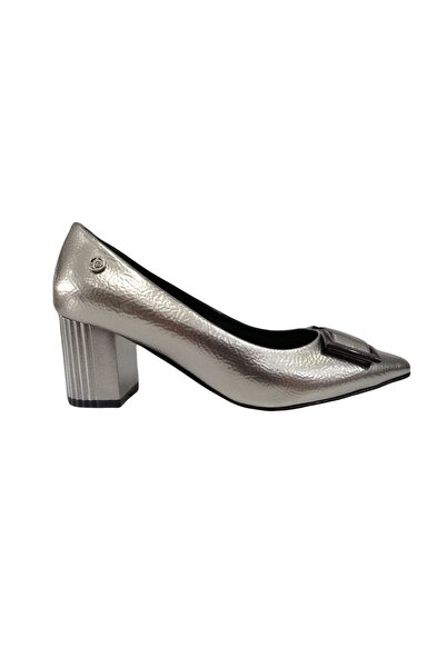 Pierre Cardin 51760 Platin Kırışık Kadın Topuklu Abiye Ayakkabı