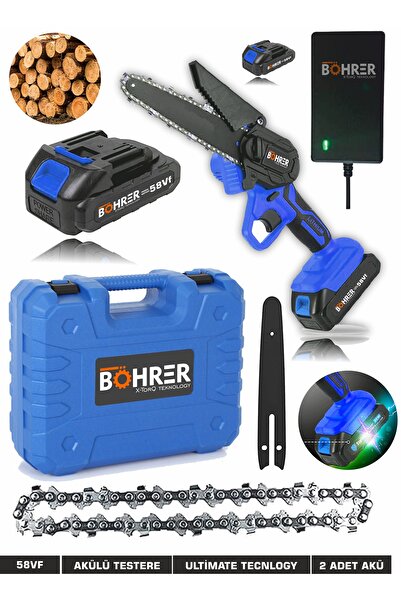 BÖHRER 58 Vf 5ah Blue Brushless 20 Cm Pala Çift Akülü Şarjlı Dal Budama Teste...