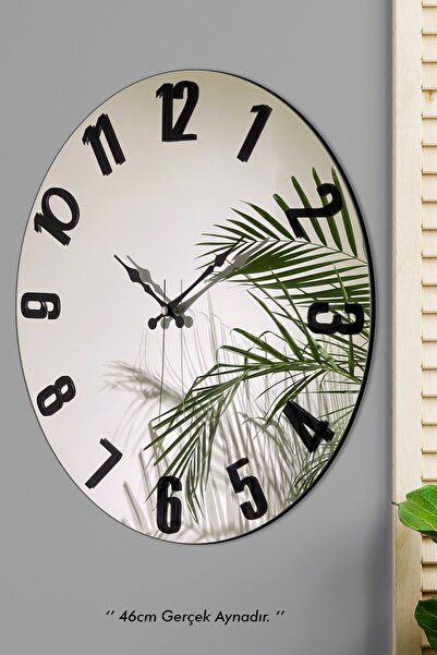 EMORES 46 Cm Gerçek Ayna Pleksi Rakam Dekoratif Duvar Saati