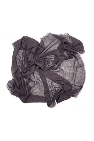 nazipek Flamlı Pamuklu Yazma Eşarp Koyu Kahve 100x100cm