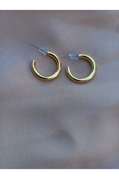 elvin aksesuar 2'li Gold Renk Halka Küpe Seti