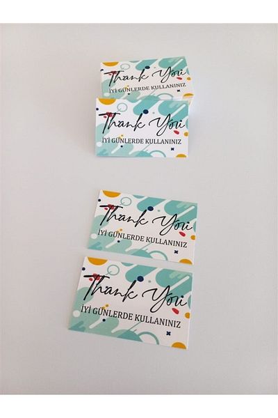 anka design Thank You Card One Way Printing (8x5cm) 350gr Coated - 25 Pieces