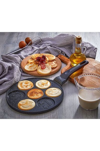 Laviss Kitchen Emoji Cast Granite Pancake Pan 28cm