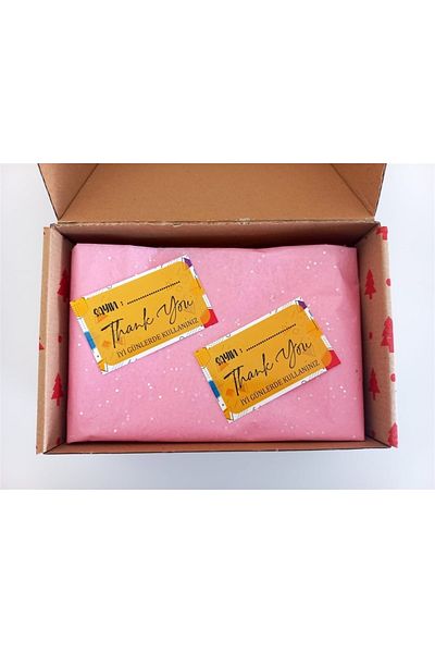 anka design Thank You Card One Way Printing 8x5cm 350gr Coated - 25 Pieces