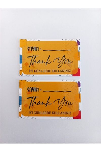 anka design Thank You Card One Way Printing 8x5cm 350gr Coated - 25 Pieces