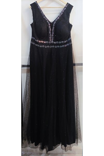 N.Y.YILDIZ Rochie de seară de mărime mare, cu bretele groase, cu model Star Silver Mix